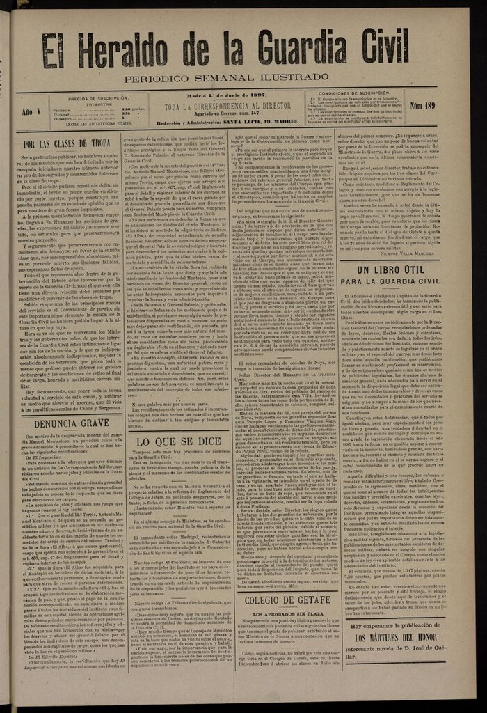 Miniatura de Heraldo de la Guardia Civil del 1 de junio de 1897