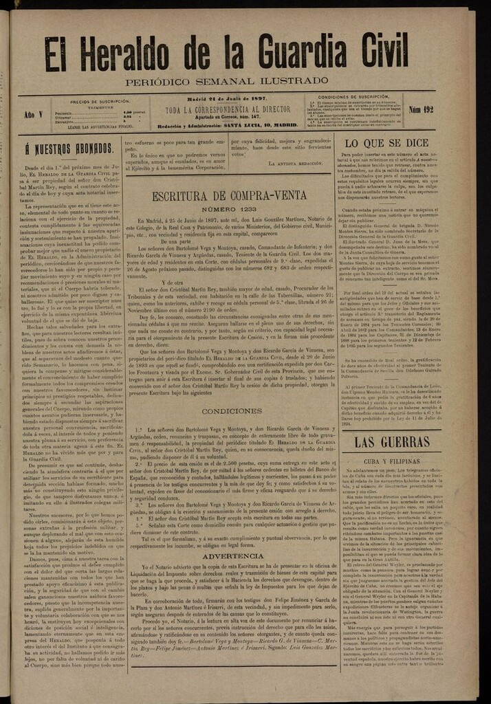 Miniatura de Heraldo de la Guardia Civil del 24 de junio de 1897