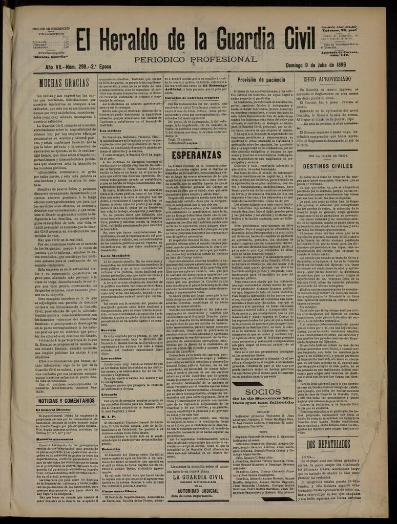Miniatura de Heraldo de la Guardia Civil del 9 de julio de 1899