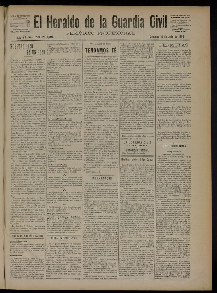 Miniatura de Heraldo de la Guardia Civil del 16 de julio de 1899