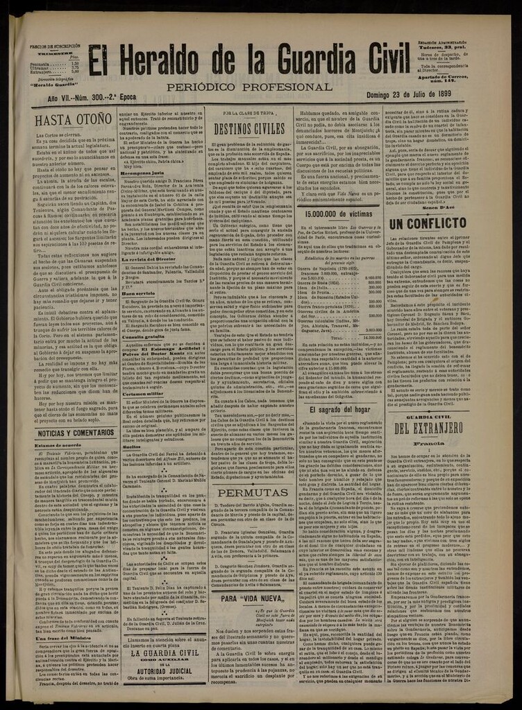 Miniatura de Heraldo de la Guardia Civil del 23 de julio de 1899