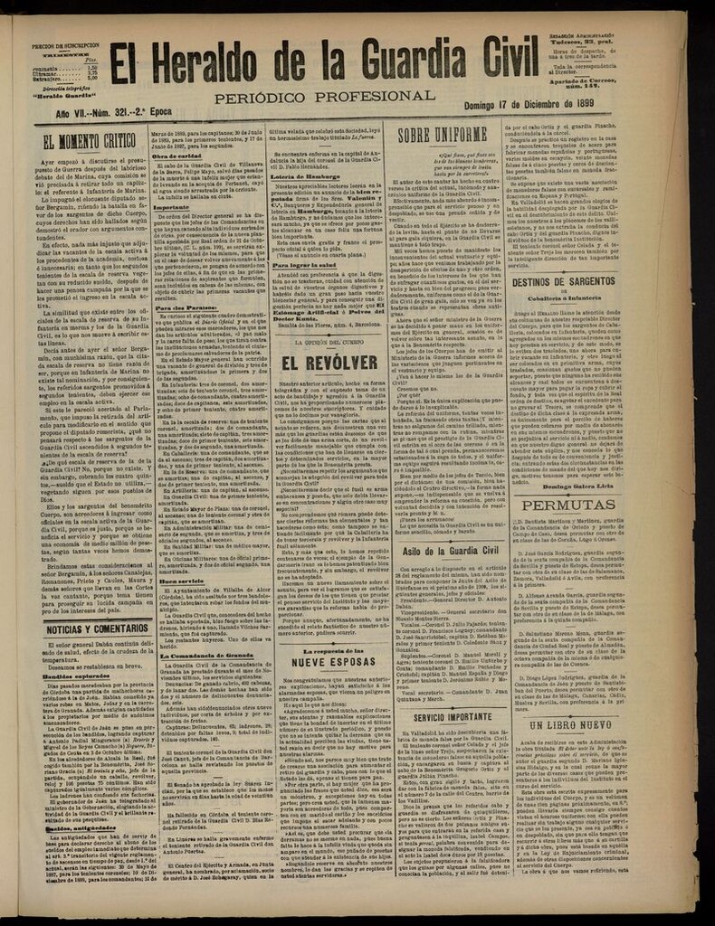 Miniatura de Heraldo de la Guardia Civil del 17 de diciembre de 1899