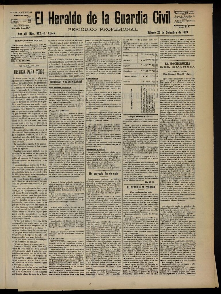 Miniatura de Heraldo de la Guardia Civil del 23 de diciembre de 1899