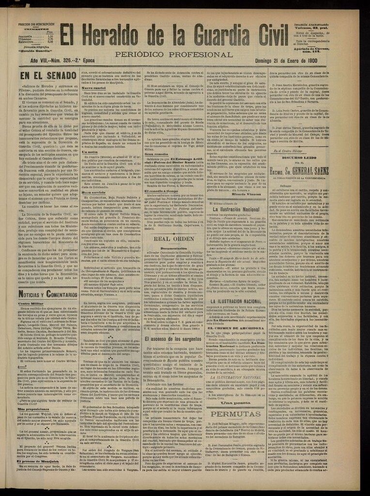 Miniatura de Heraldo de la Guardia Civil del 21 de enero de 1900