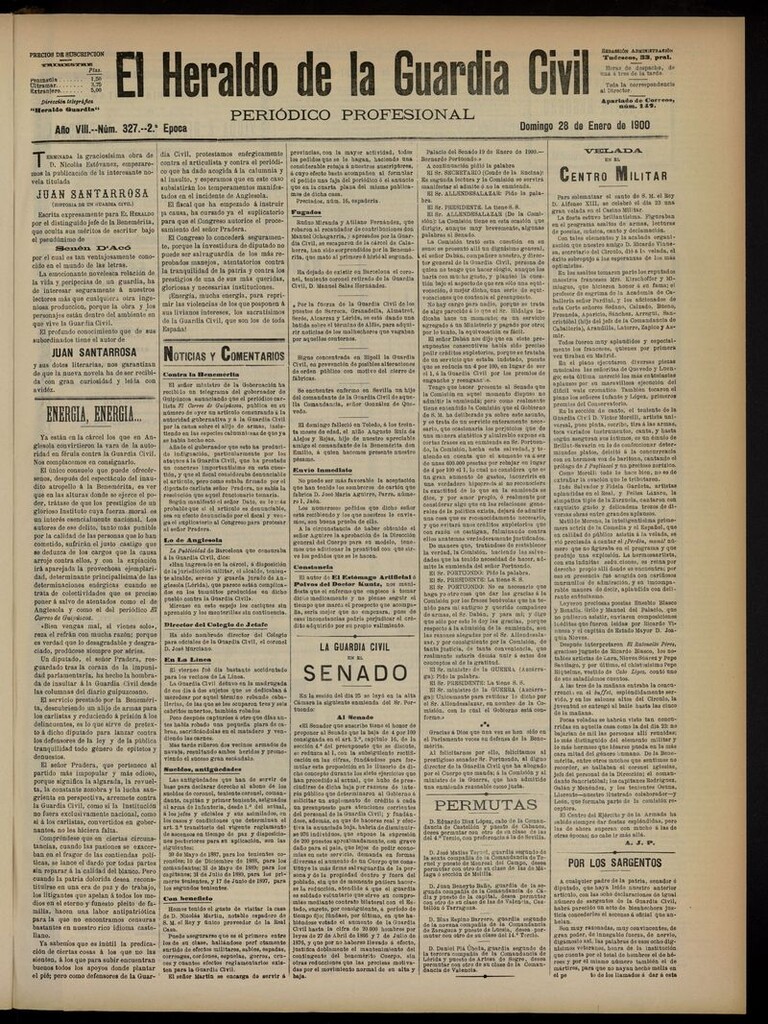 Miniatura de Heraldo de la Guardia Civil del 28 de enero de 1900