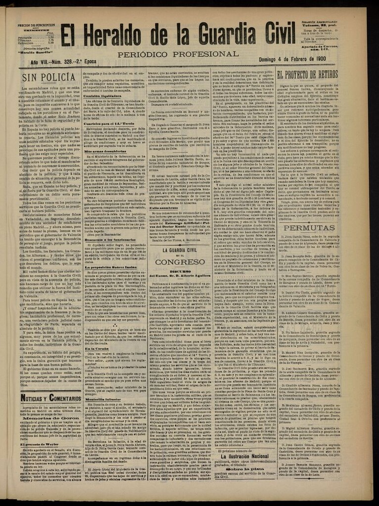 Miniatura de Heraldo de la Guardia Civil del 4 de febrero de 1900