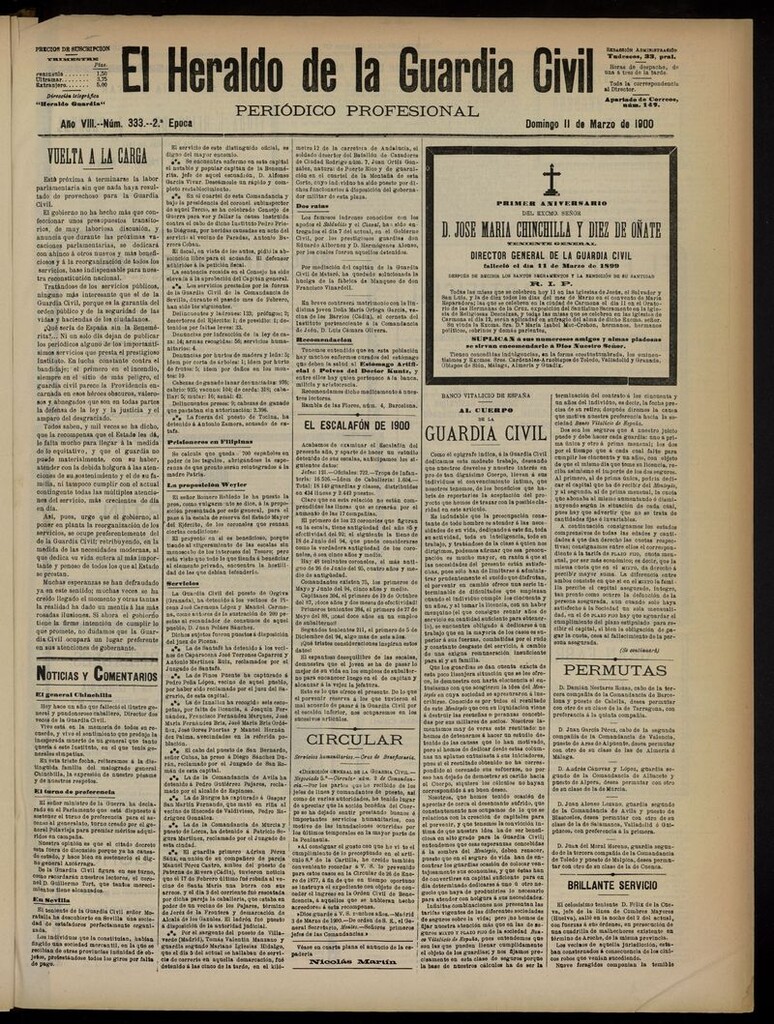 Miniatura de Heraldo de la Guardia Civil del 11 de marzo de 1900
