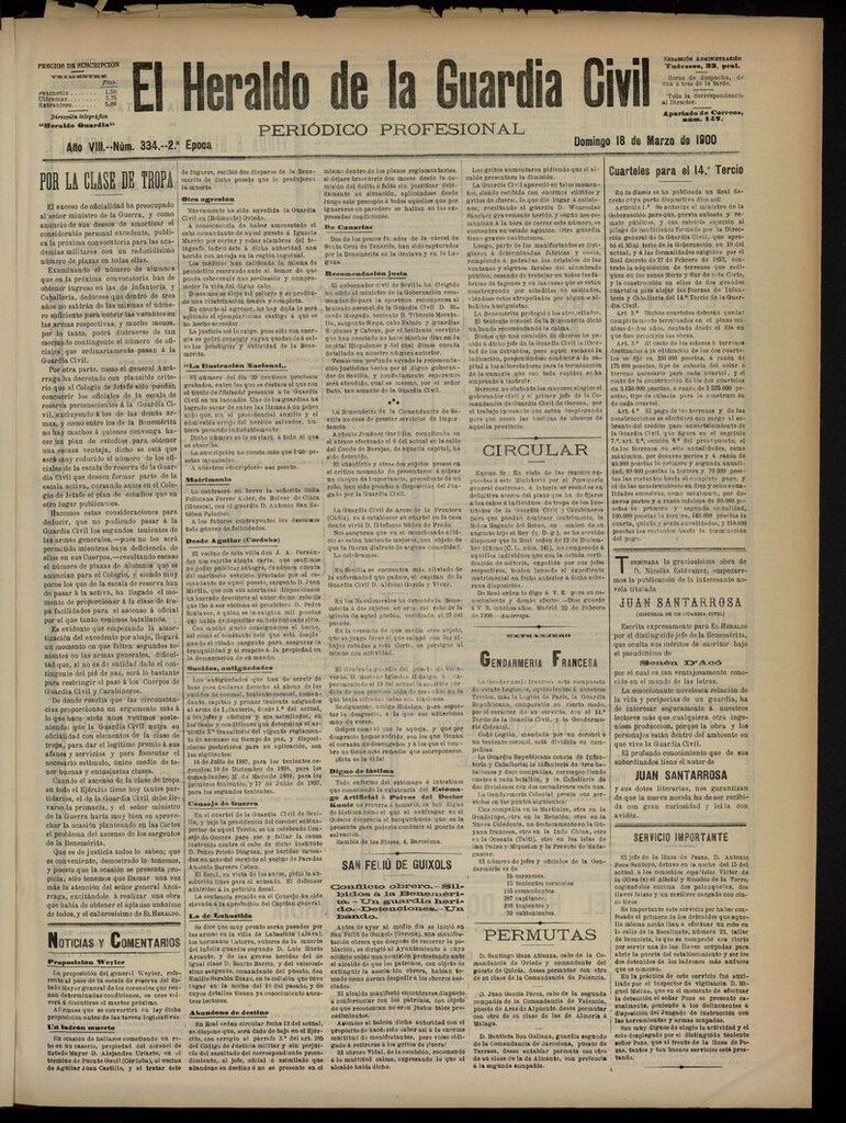 Miniatura de Heraldo de la Guardia Civil del 18 de marzo de 1900