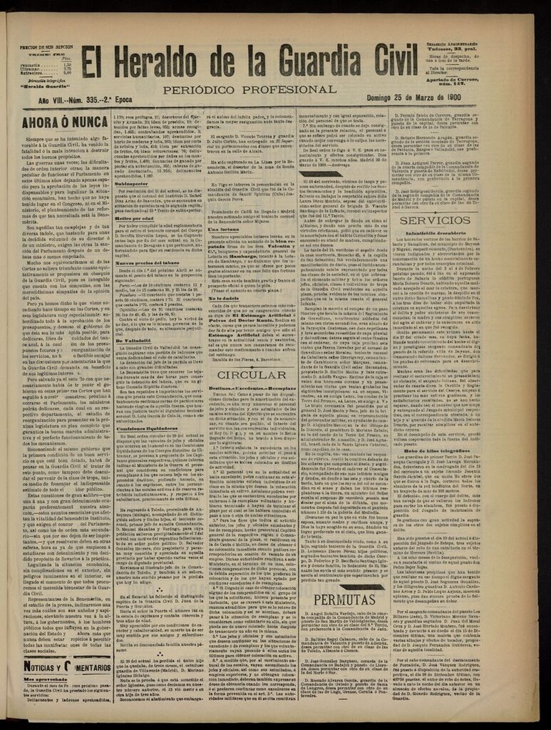 Miniatura de Heraldo de la Guardia Civil del 25 de marzo de 1900