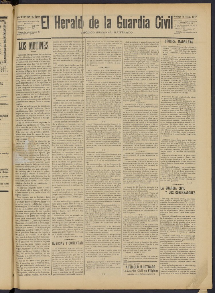 Miniatura de Heraldo de la Guardia Civil del 11 de julio de 1897