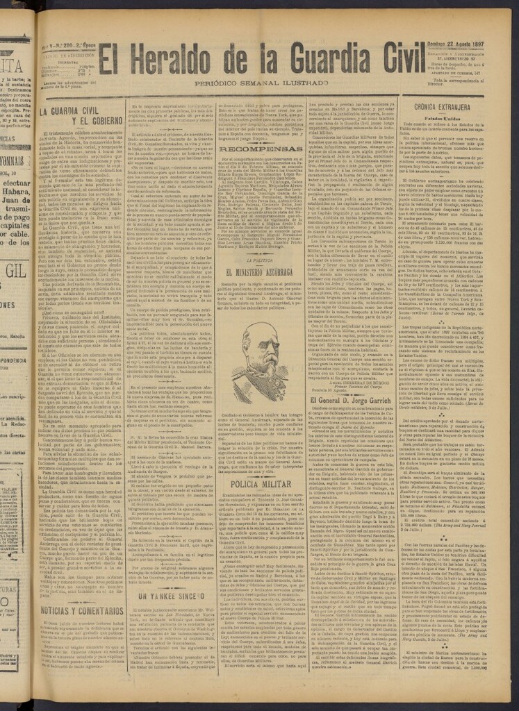 Miniatura de Heraldo de la Guardia Civil del 22 de agosto de 1897