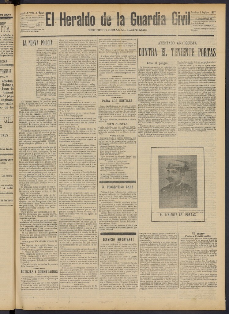Miniatura de Heraldo de la Guardia Civil del 5 de septiembre de 1897