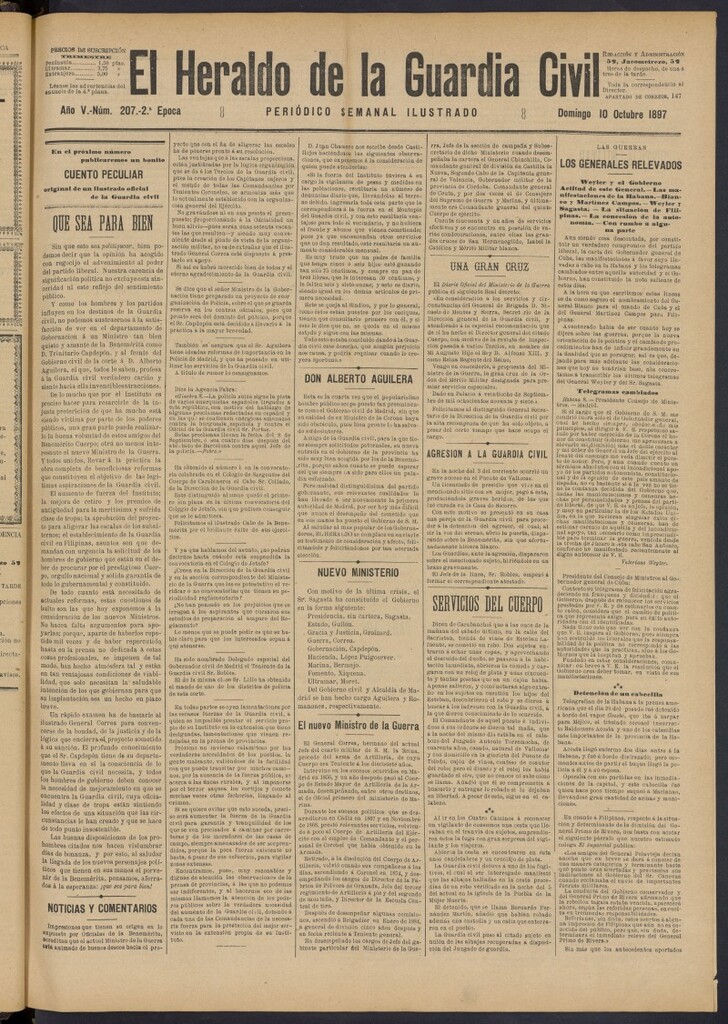 Miniatura de Heraldo de la Guardia Civil del 10 de octubre de 1897