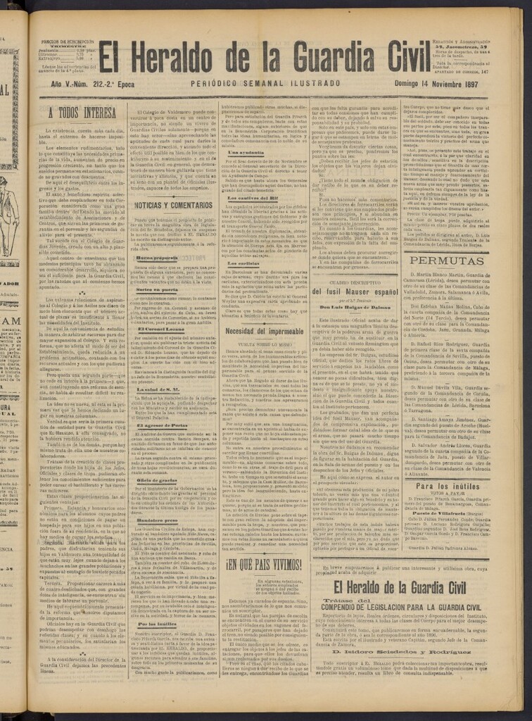 Miniatura de Heraldo de la Guardia Civil del 14 de noviembre de 1897