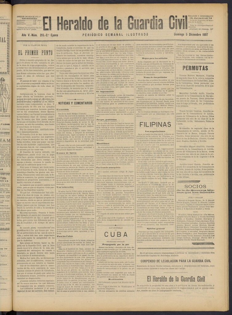 Miniatura de Heraldo de la Guardia Civil del 5 de diciembre de 1897