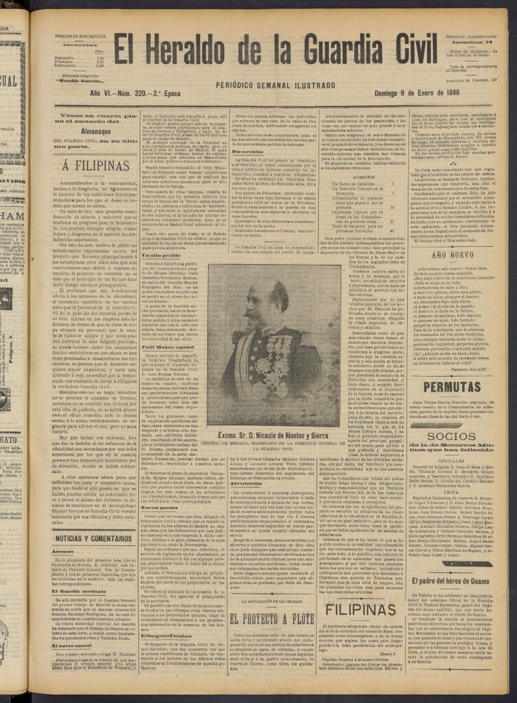 Miniatura de Heraldo de la Guardia Civil del 9 de enero de 1898
