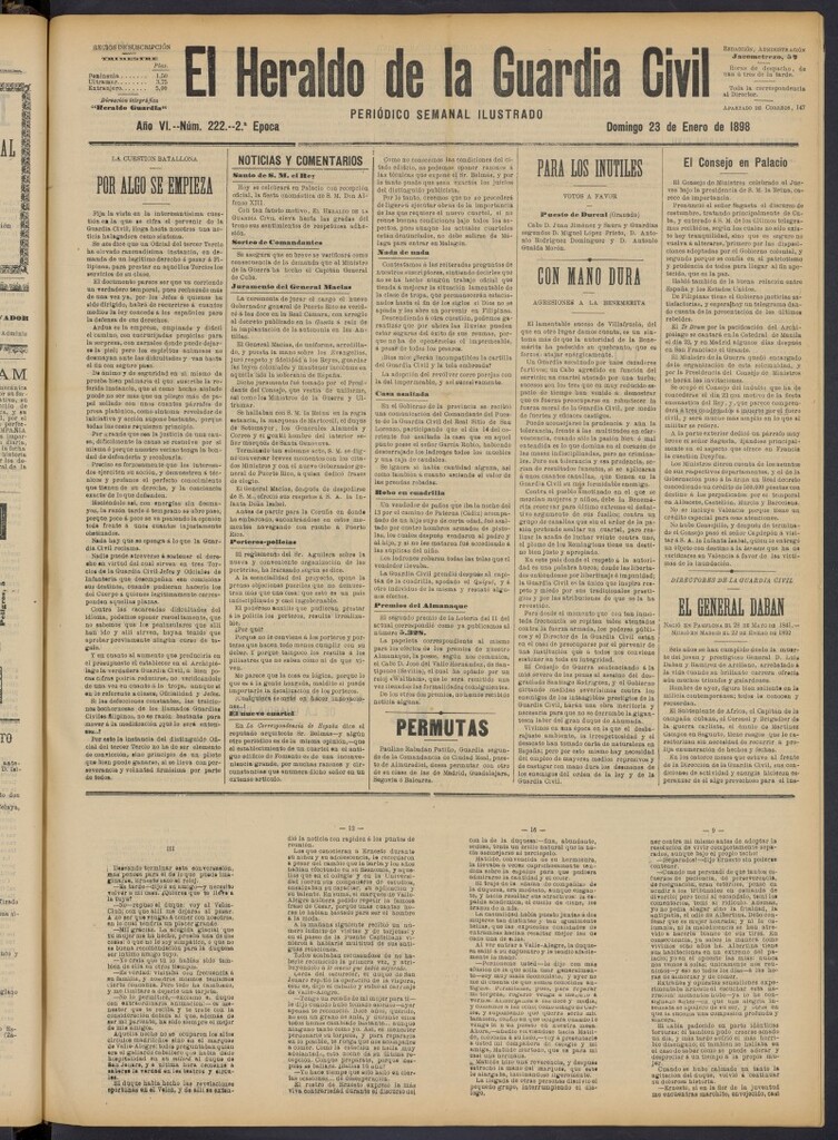 Miniatura de Heraldo de la Guardia Civil del 23 de enero de 1898