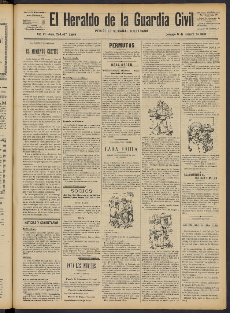 Miniatura de Heraldo de la Guardia Civil del 6 de febrero de 1898