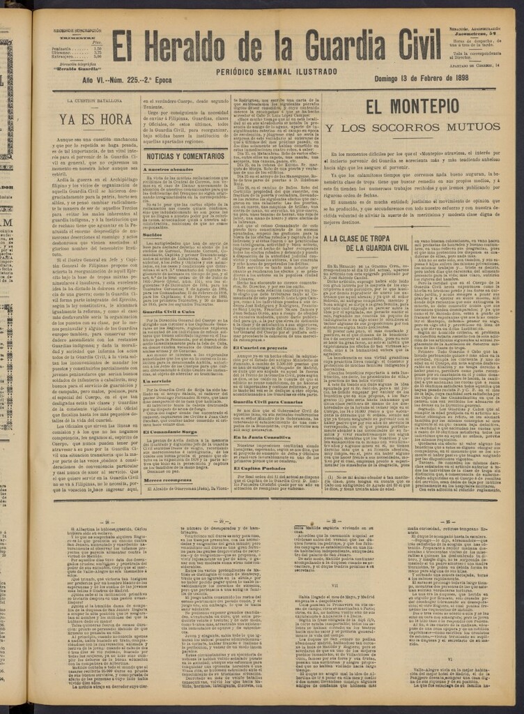 Miniatura de Heraldo de la Guardia Civil del 13 de febrero de 1898