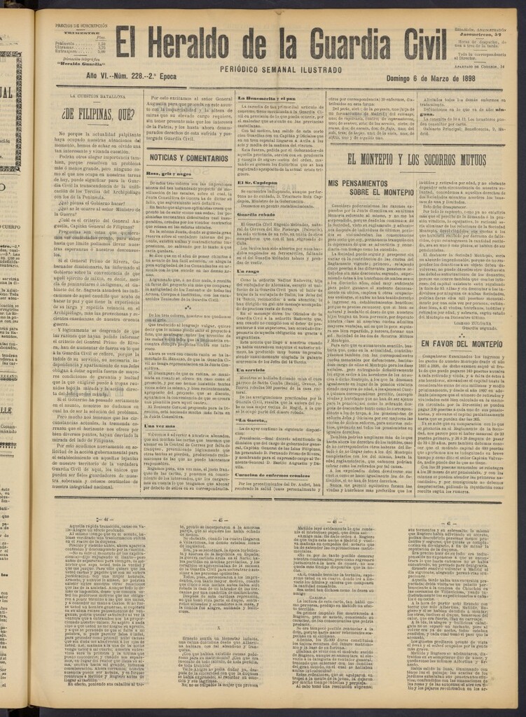 Miniatura de Heraldo de la Guardia Civil del 6 de marzo de 1898
