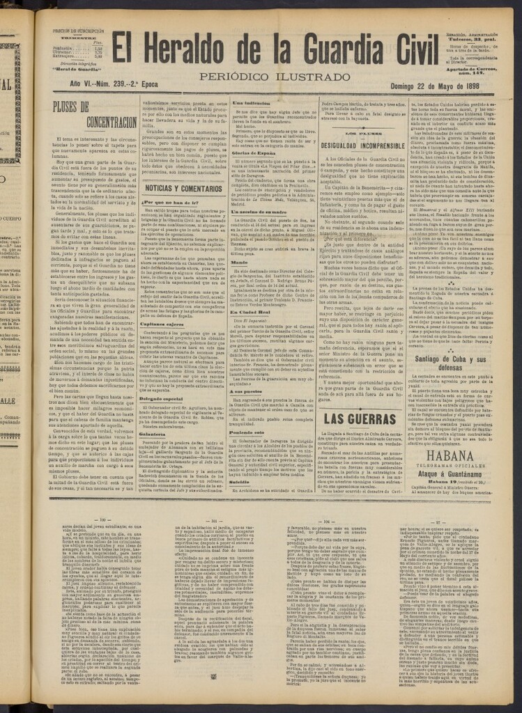 Miniatura de Heraldo de la Guardia Civil del 22 de mayo de 1898