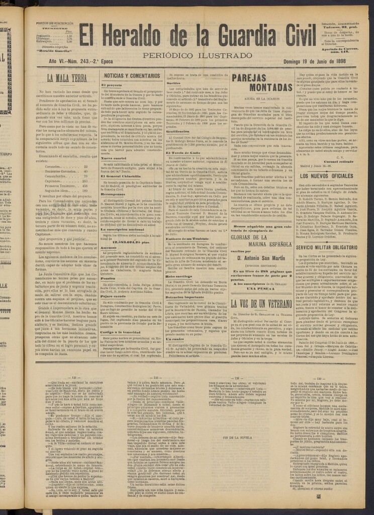Miniatura de Heraldo de la Guardia Civil del 19 de junio de 1898