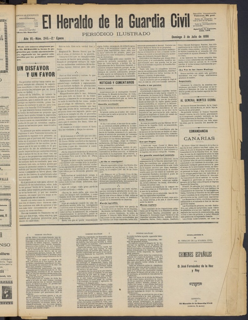 Miniatura de Heraldo de la Guardia Civil del 3 de julio de 1898