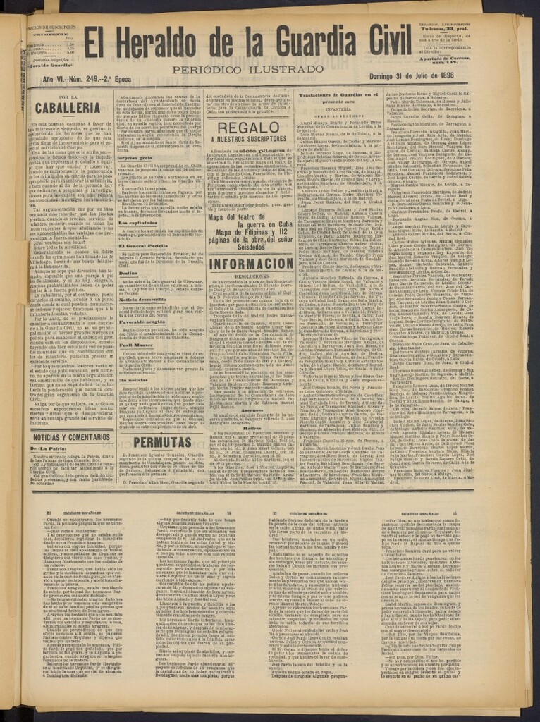 Miniatura de Heraldo de la Guardia Civil del 31 de julio de 1898