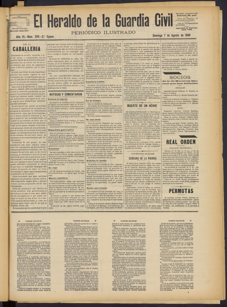 Miniatura de Heraldo de la Guardia Civil del 7 de agosto de 1898