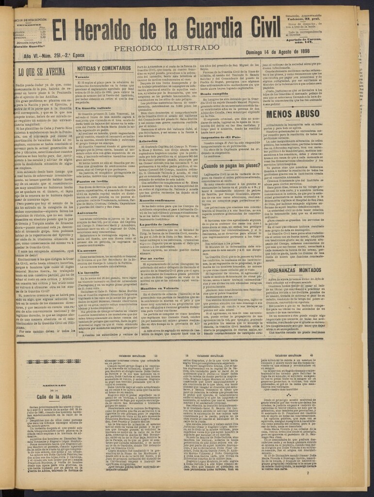 Miniatura de Heraldo de la Guardia Civil del 14 de agosto de 1898
