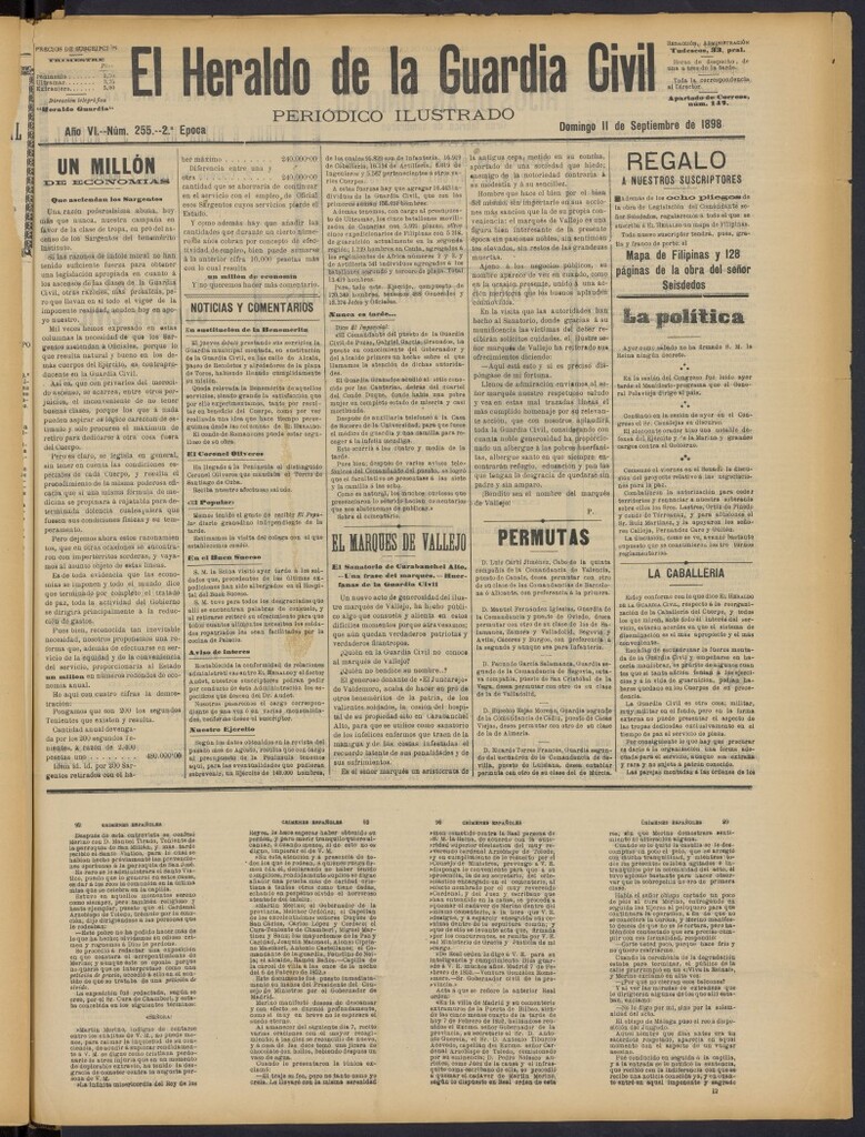 Miniatura de Heraldo de la Guardia Civil del 11 de septiembre de 1898