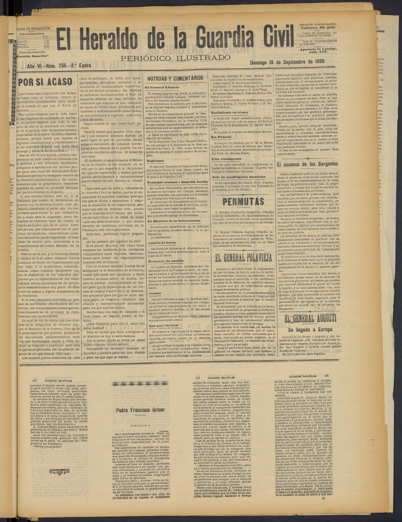Miniatura de Heraldo de la Guardia Civil del 18 de septiembre de 1898