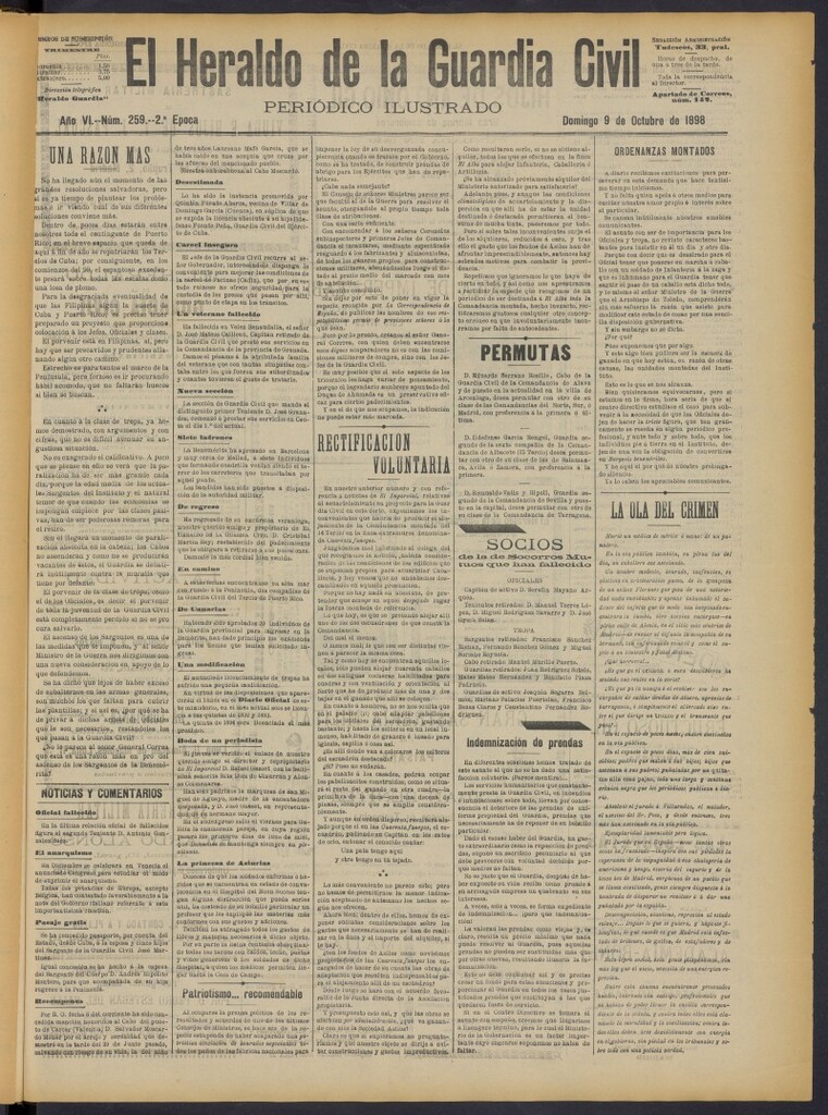 Miniatura de Heraldo de la Guardia Civil del 9 de octubre de 1898
