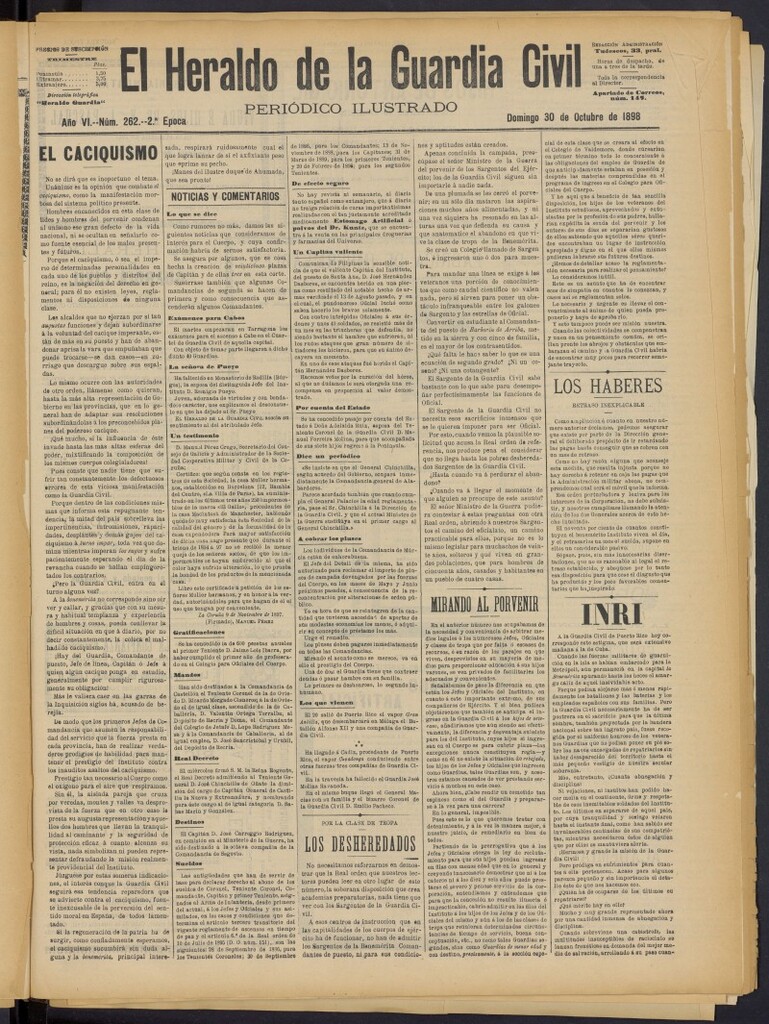 Miniatura de Heraldo de la Guardia Civil del 30 de octubre de 1898