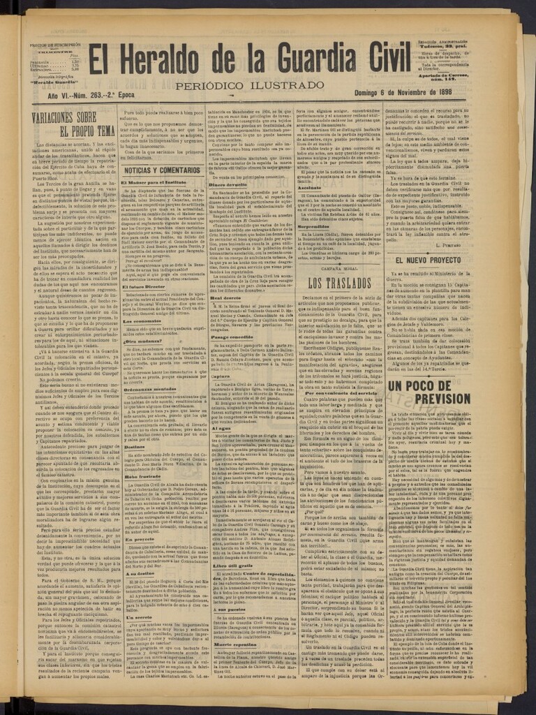 Miniatura de Heraldo de la Guardia Civil del 6 de noviembre de 1898