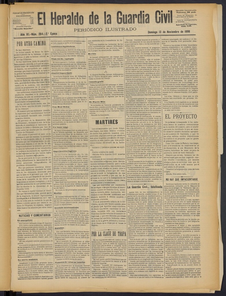 Miniatura de Heraldo de la Guardia Civil del 13 de noviembre de 1898