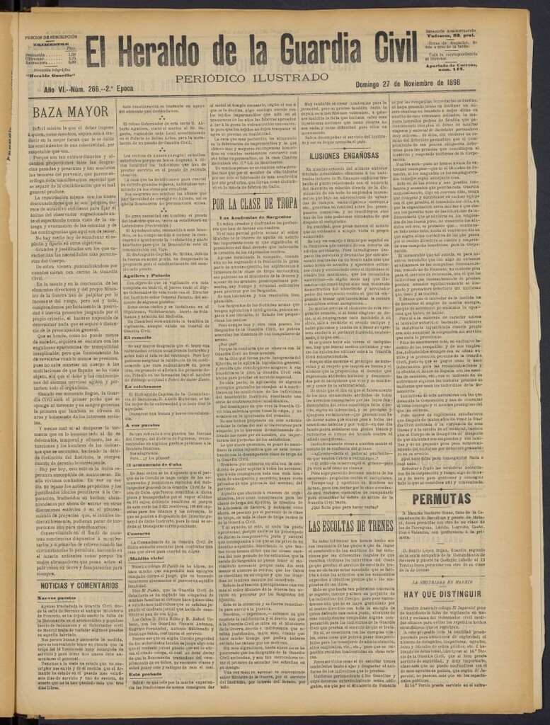 Miniatura de Heraldo de la Guardia Civil del 27 de noviembre de 1898
