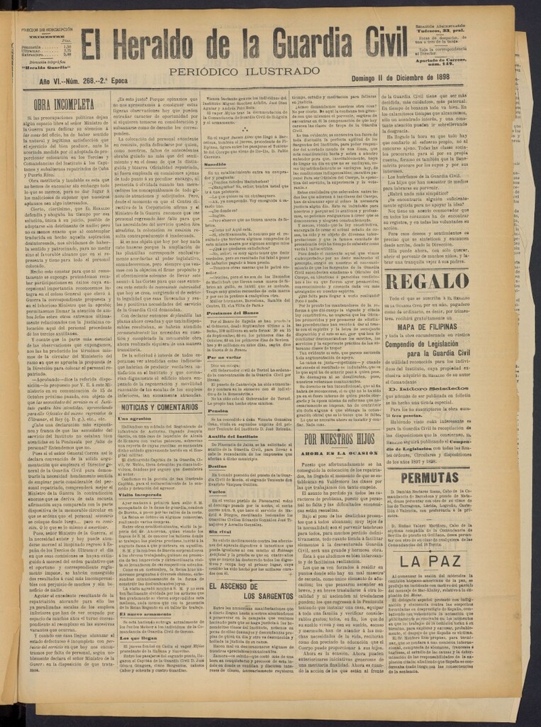 Miniatura de Heraldo de la Guardia Civil del 11 de diciembre de 1898
