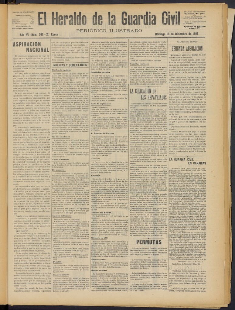 Miniatura de Heraldo de la Guardia Civil del 18 de diciembre de 1898