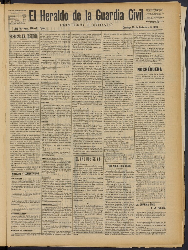 Miniatura de Heraldo de la Guardia Civil del 25 de diciembre de 1898