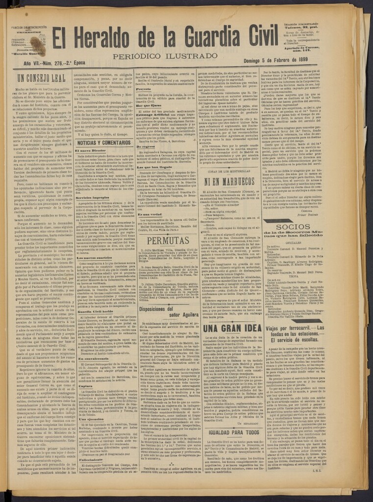 Miniatura de Heraldo de la Guardia Civil del 5 de febrero de 1899