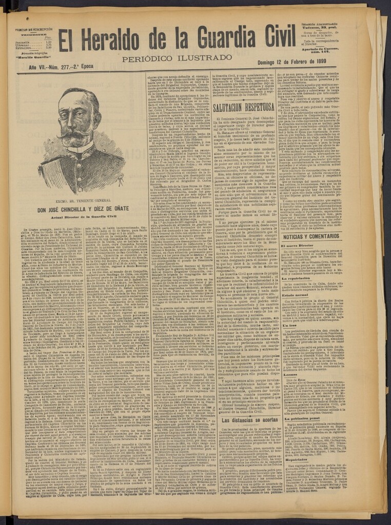 Miniatura de Heraldo de la Guardia Civil del 12 de febrero de 1899