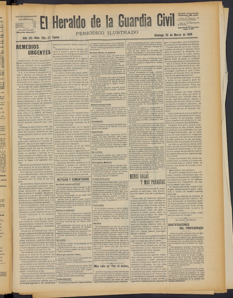 Miniatura de Heraldo de la Guardia Civil del 26 de marzo de 1899