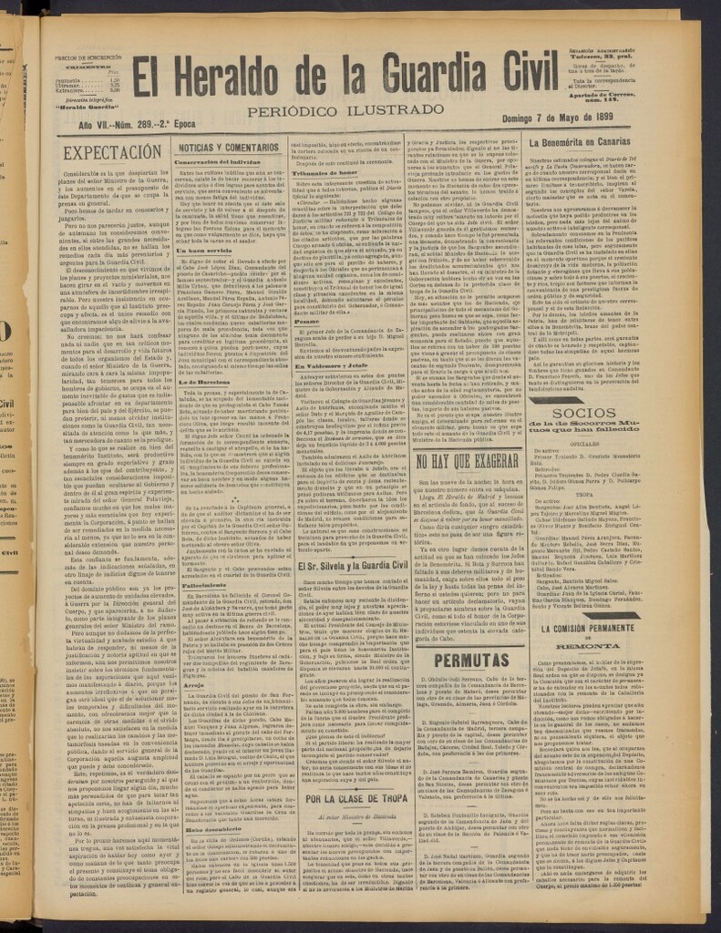 Miniatura de Heraldo de la Guardia Civil del 7 de mayo de 1899