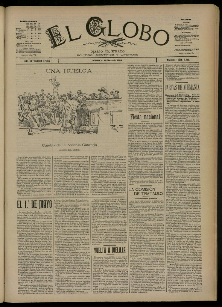 Miniatura de El Globo : diario ilustrado del 1 de mayo de 1894, nº 6746