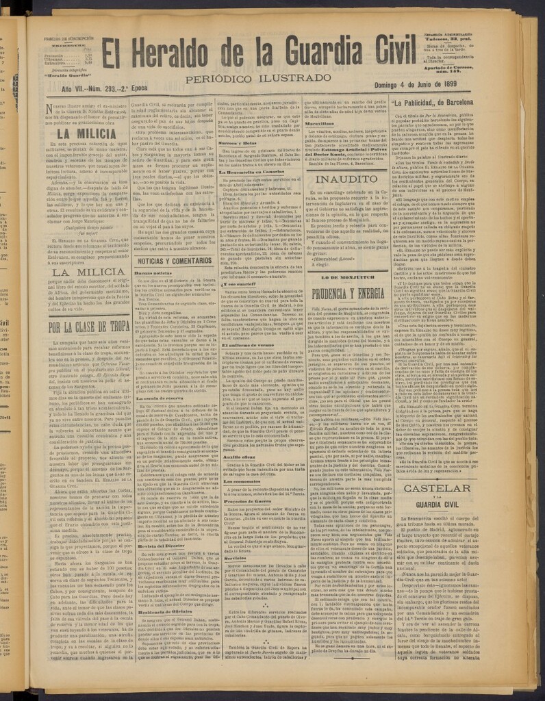 Miniatura de Heraldo de la Guardia Civil del 4 de junio de 1899