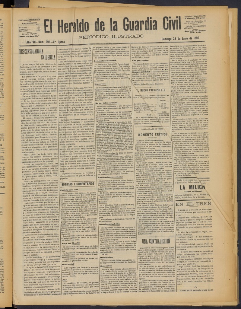 Miniatura de Heraldo de la Guardia Civil del 25 de junio de 1899