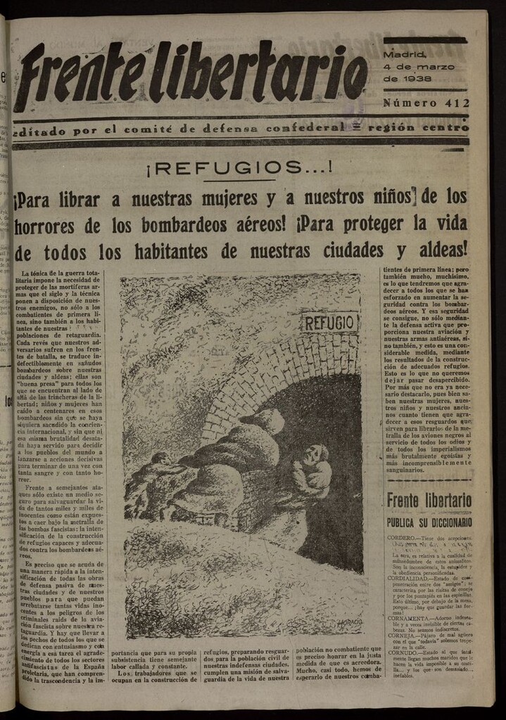 Miniatura de Frente Libertario: Órgano de las Milicias Confederales del 4 de marzo de 1938