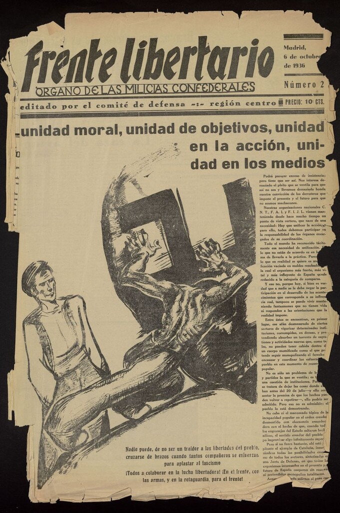 Miniatura de Frente Libertario: Órgano de las Milicias Confederales del 6 de octubre de 1936