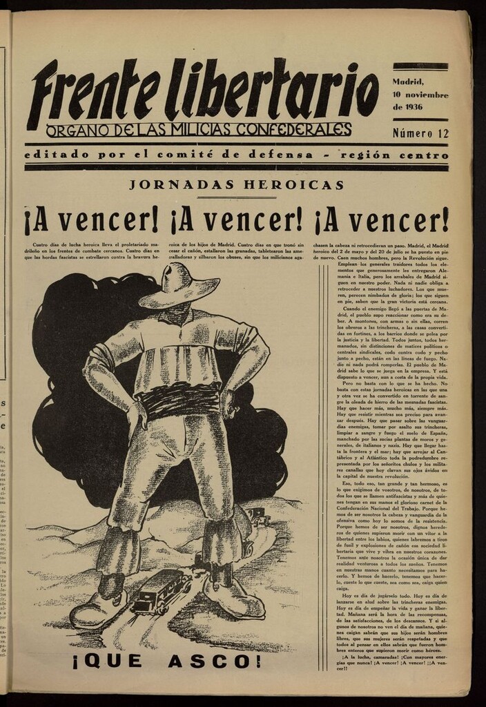 Miniatura de Frente Libertario: Órgano de las Milicias Confederales del 10 de noviembre de 1936